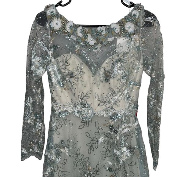 Mac Duggal 67498 Floral Embroidered Illusion Gown - Picture 3 of 13